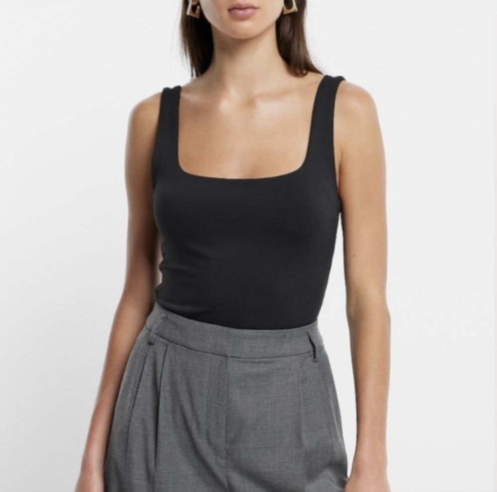 Express Square Neck Bodysuit, Color Black Size M